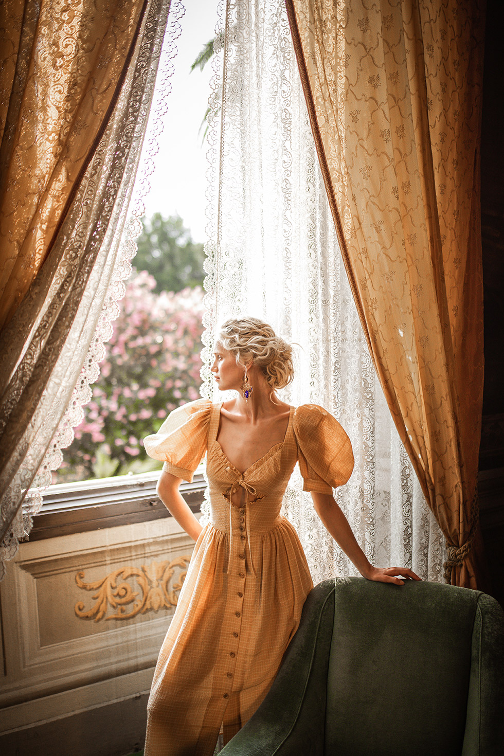 green emerald velvet dress Lena Hoschek Vitamin D Dress