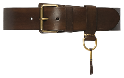 Heritage Gürtel dark brown (gold buckle) - Accessoires
