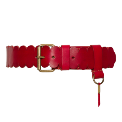 Heritage Wavy Gürtel red [gold buckle] - Accessoires