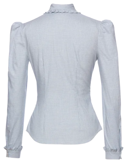 Career Girl Blouse blue gingham - Blouses & Shirts