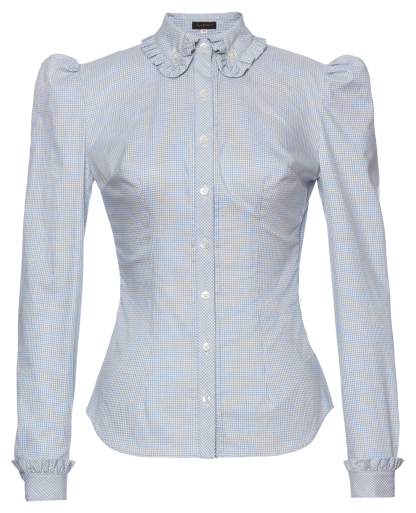 Career Girl Blouse blue gingham - Business Collection