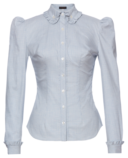 Career Girl Blouse blue gingham - Blouses & Shirts