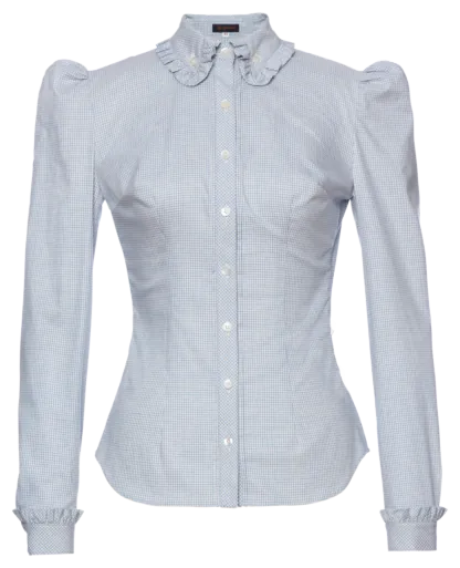 Career Girl Blouse blue gingham - Blouses & Shirts