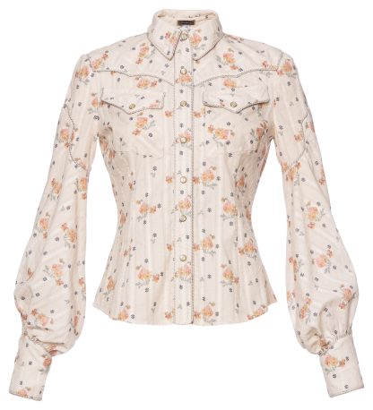 Dallas Blouse floral wallpaper - Blouses & Shirts