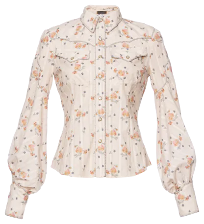 Dallas Blouse floral wallpaper - Blouses & Shirts