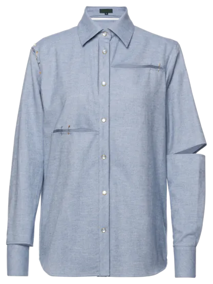 Eat the Rich Bluse baby blue - Blusen & Hemden