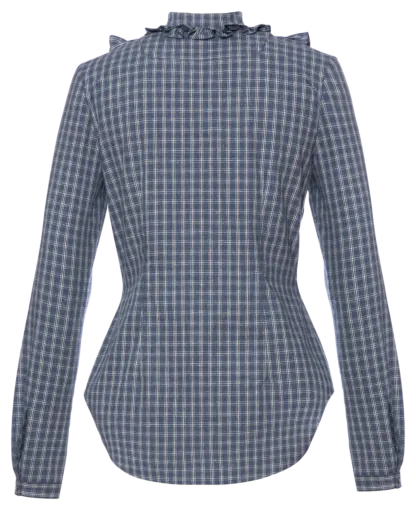 High Noon Bluse blue plaid - Blusen & Hemden
