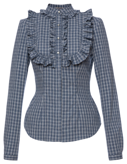 High Noon Blouse blue plaid - All Products