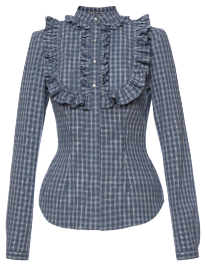 High Noon Blouse blue plaid - All Products