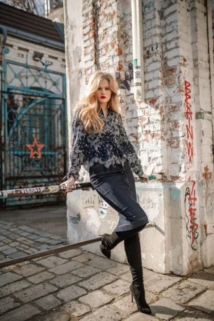 June Blouse navy bandana - Blouses & Shirts
