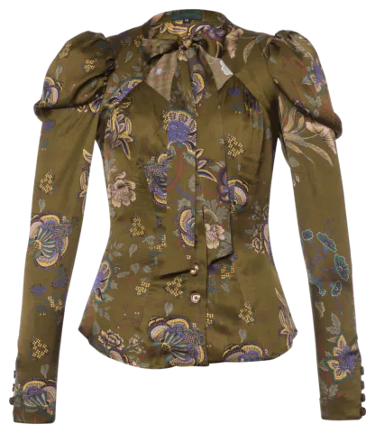 Soulmates Blouse wallpaper olive - Blouses & Shirts