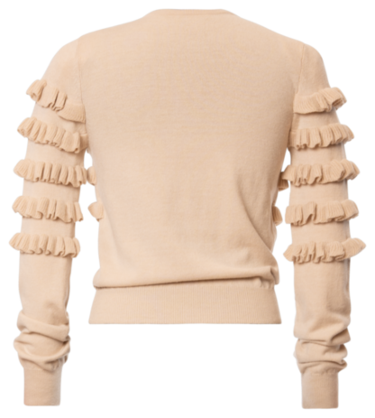 Ruffle Strickjacke cappuccino - Sale