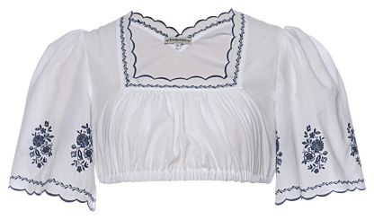 Treubach Dirndl Blouse blau - Dirndl Blouses