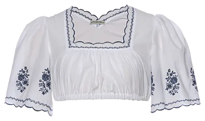 Treubach Dirndlbluse blau - Dirndlblusen