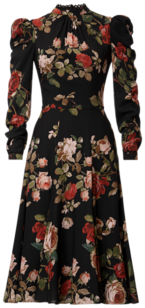 Sweetheart Dress black rose - All Products