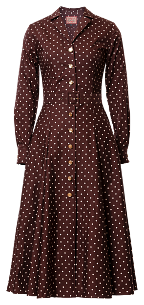 Brigitte Dress polka dot brown - Dresses