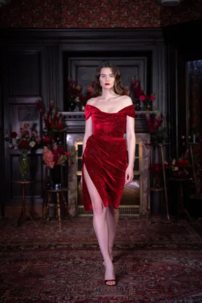 Celebration Dress red sparkle - Dresses by Lena Hoschek