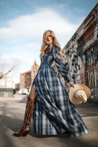 Blue illusion dresses deals