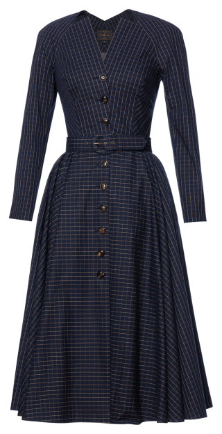 Dossier Dress blue check - Business Collection