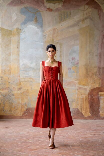 Giuseppina Kleid papavero - FS24 - Fresco