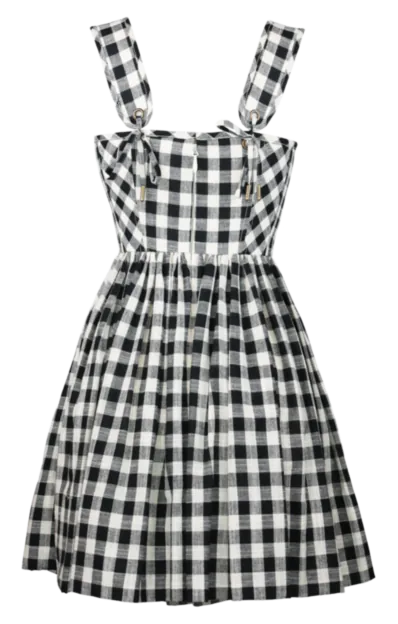 Giuseppina Gingham Dress in black and white by Lena Hoschek