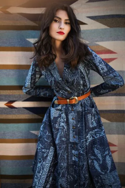 Jill Dress denim paisley Dresses by Lena Hoschek