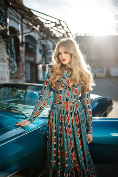 Nevada Dress arrowhead blue - Dresses