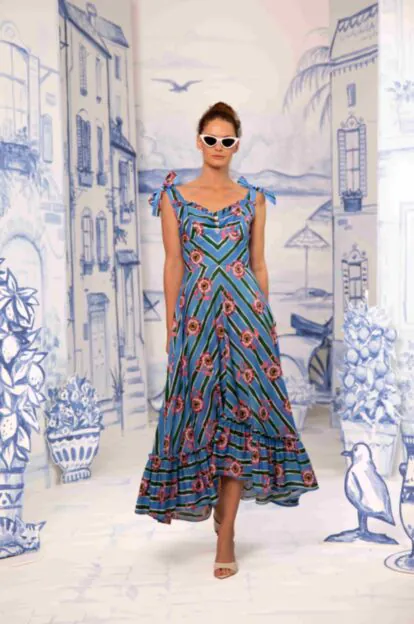 ワンピース Portofino Belted Check Dress Portofino Dress marina - Dresses by Lena Hoschek