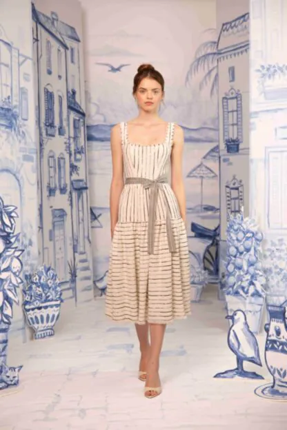 Riviera “Voyage” Dress – Stracciatella Stripe Summer Dress by Lena