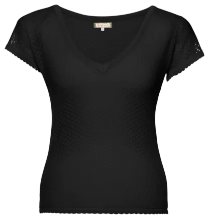Domenica Knitted Top nero - Knitwear