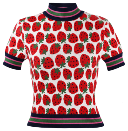 Froufrou Knitted Top strawberry field - New In