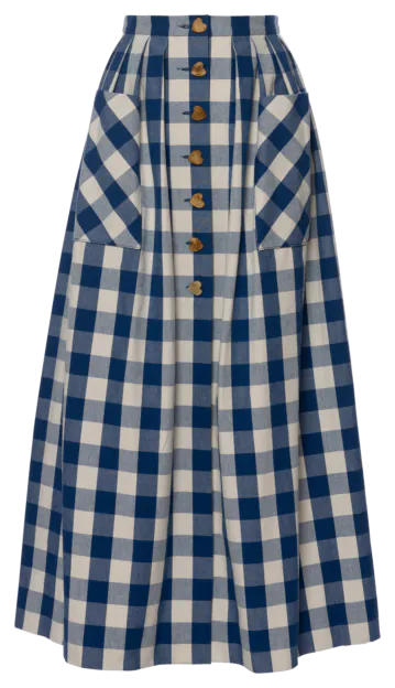 Berry Picking Skirt blue gingham - Skirts