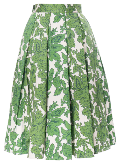 Kelly Skirt fiori verde - Skirts