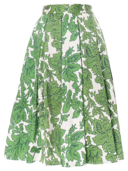 Kelly Skirt fiori verde - Skirts