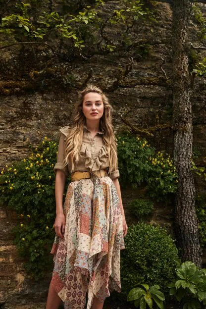Patchwork Skirt one color - Skirts