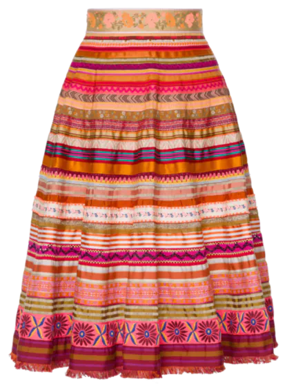 Tradition “Negroni” Ribbon Skirt – Swing Skirt in Red Tones by