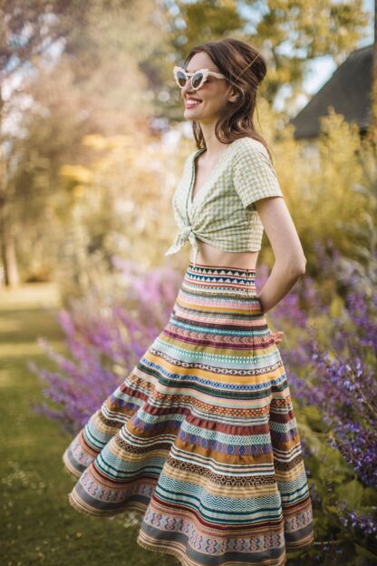Opulence Ribbon Skirt granny's blanket - Ribbon Skirts