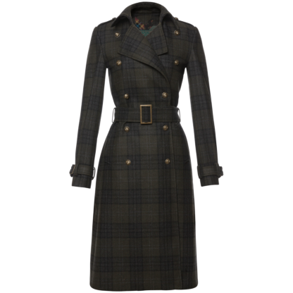Gentleman Trenchcoat weathered tartan - Winter Sale
