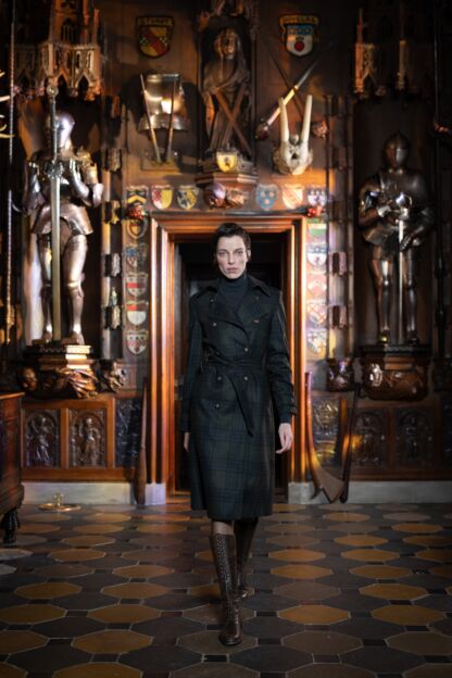 Gentleman Trenchcoat weathered tartan - Winter Sale