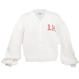 College-style cardigan with lobster jacquard by Lena Hoschek