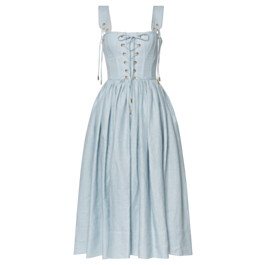 Corset Midi Dress  Cloud Blue Lace-Up Dress by Lena Hoschek