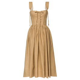 Linen Corset Maxi Dress  Tan by Lena Hoschek