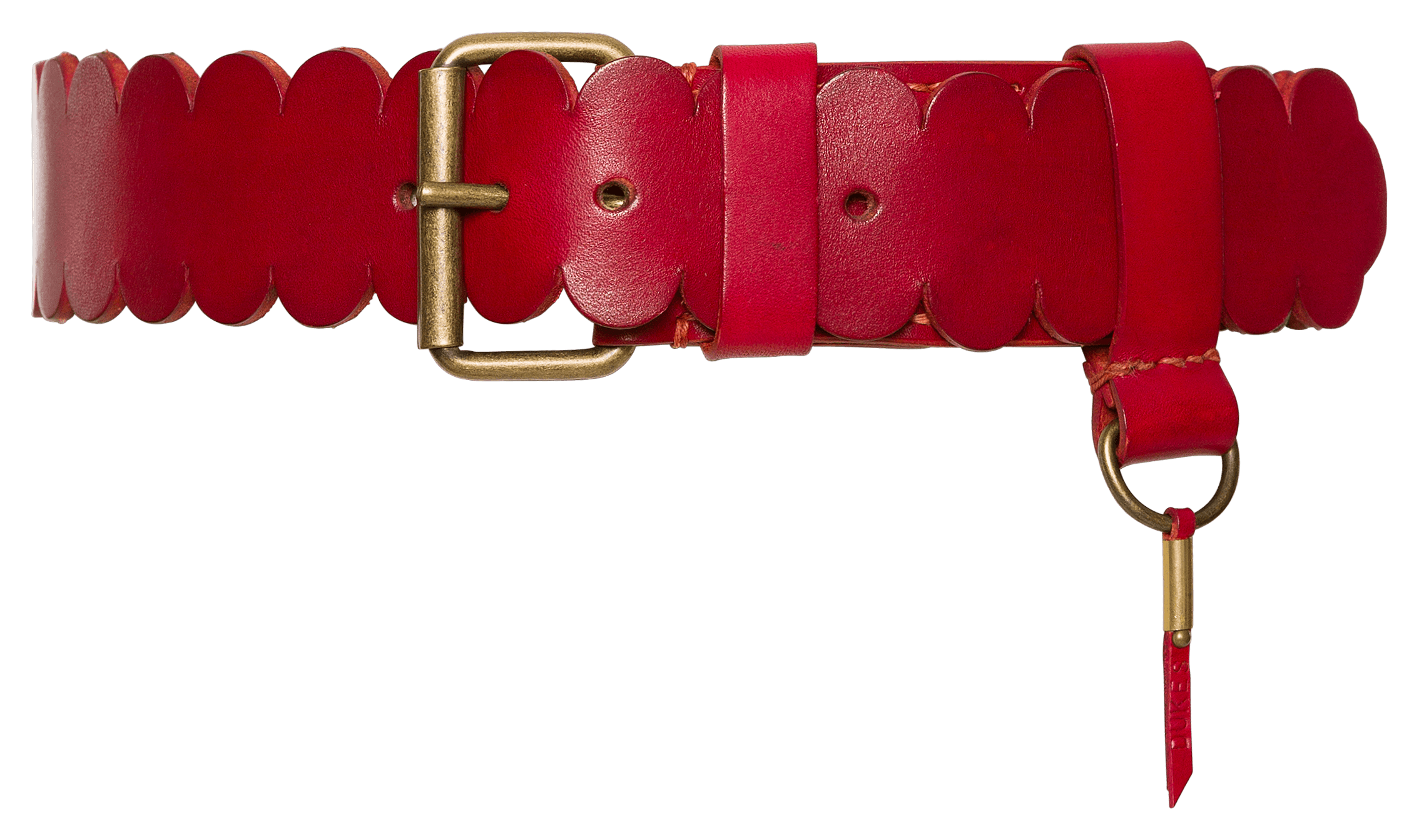 Heritage Wavy Belt red (gold buckle) - Accessoires by Lena Hoschek