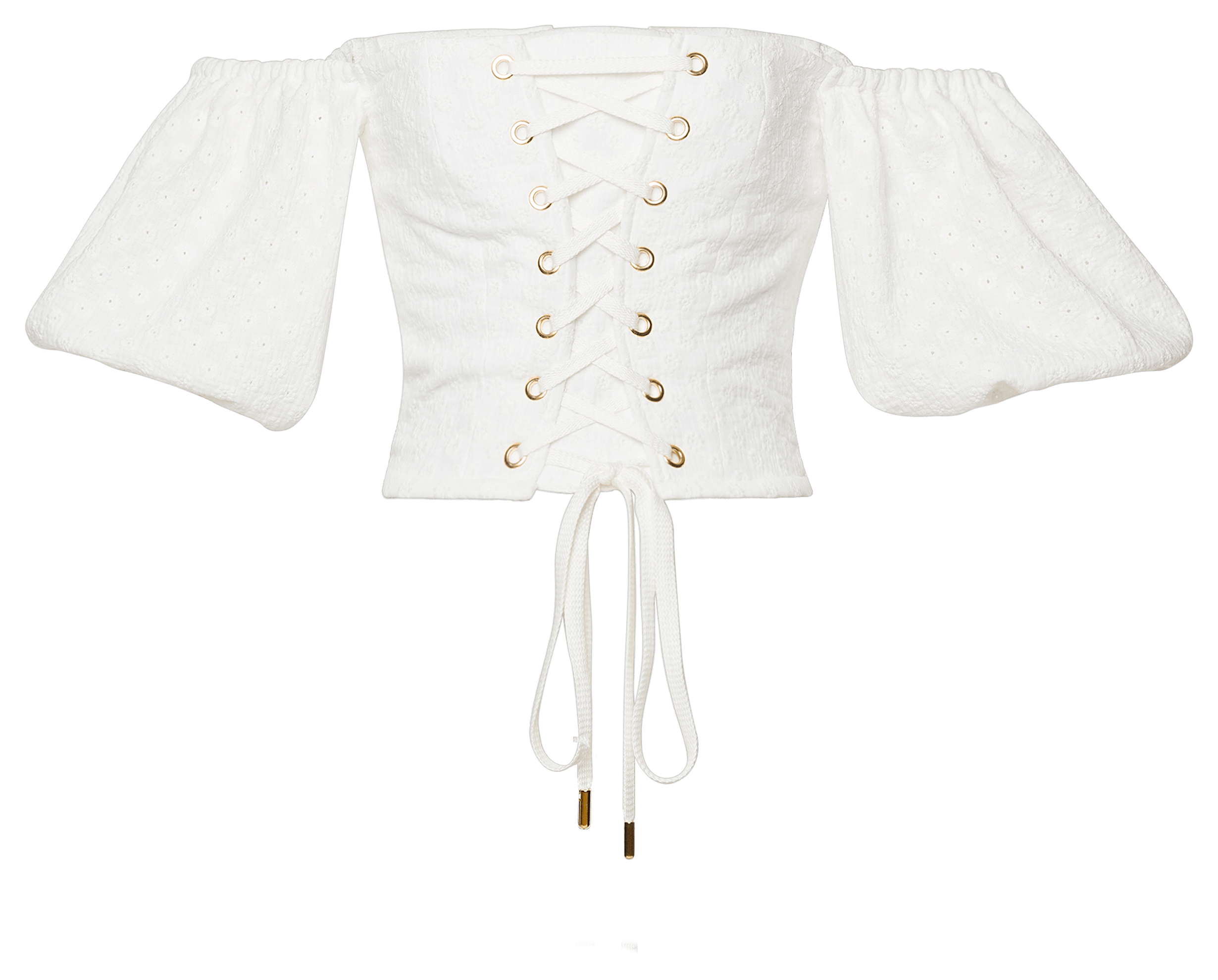 Maddalena” Corset Top – Off-Shoulder with Voluminous Puff Sleeves