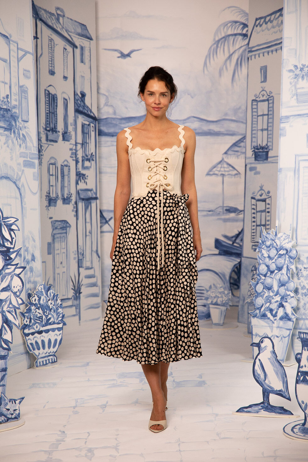 Riviera “Breeze” Skirt – High-Waisted Polka Dot Summer Skirt by