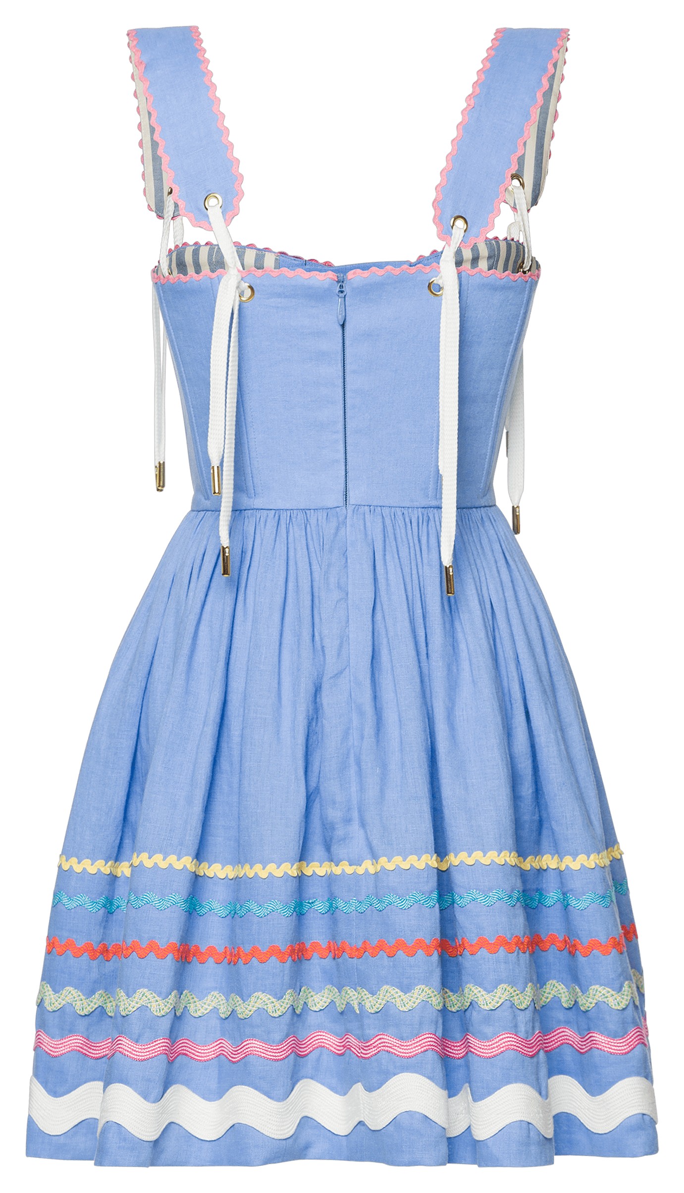 【売り切れ商品】Side Open llic Dress Summer Linen Dress - Corset Bodice and Flared Skirt by Lena Hoschek