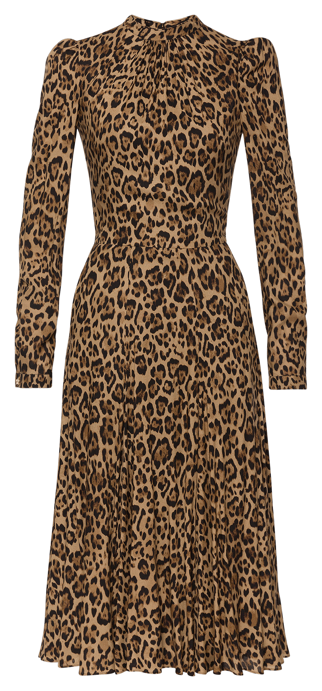knee length dresses for ladies Ghospell Pamela Leopard Mini Dress Gold Leo / L main image 0