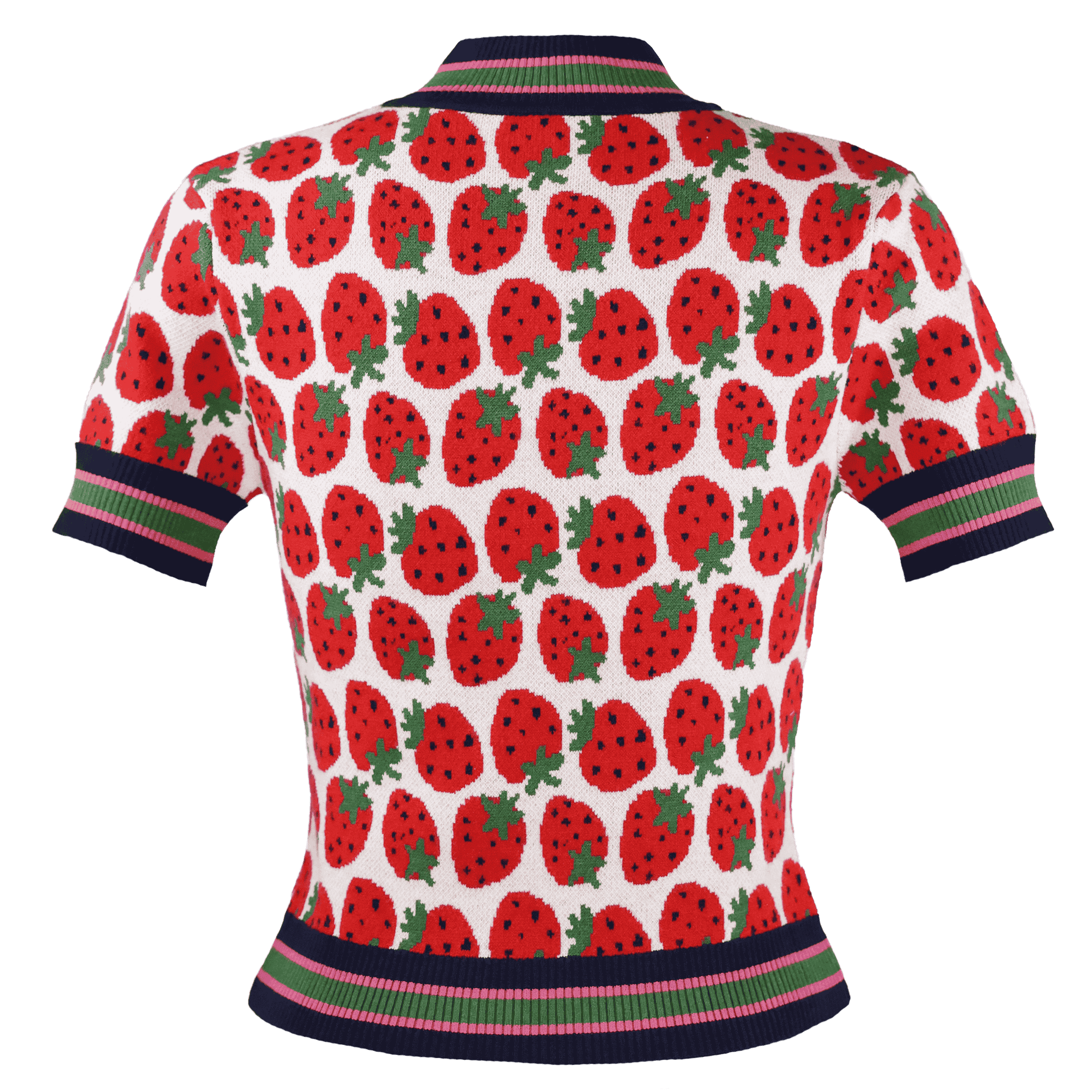 Summer Knit Top - Top with Playful Strawberry Pattern by Lena Hoschek