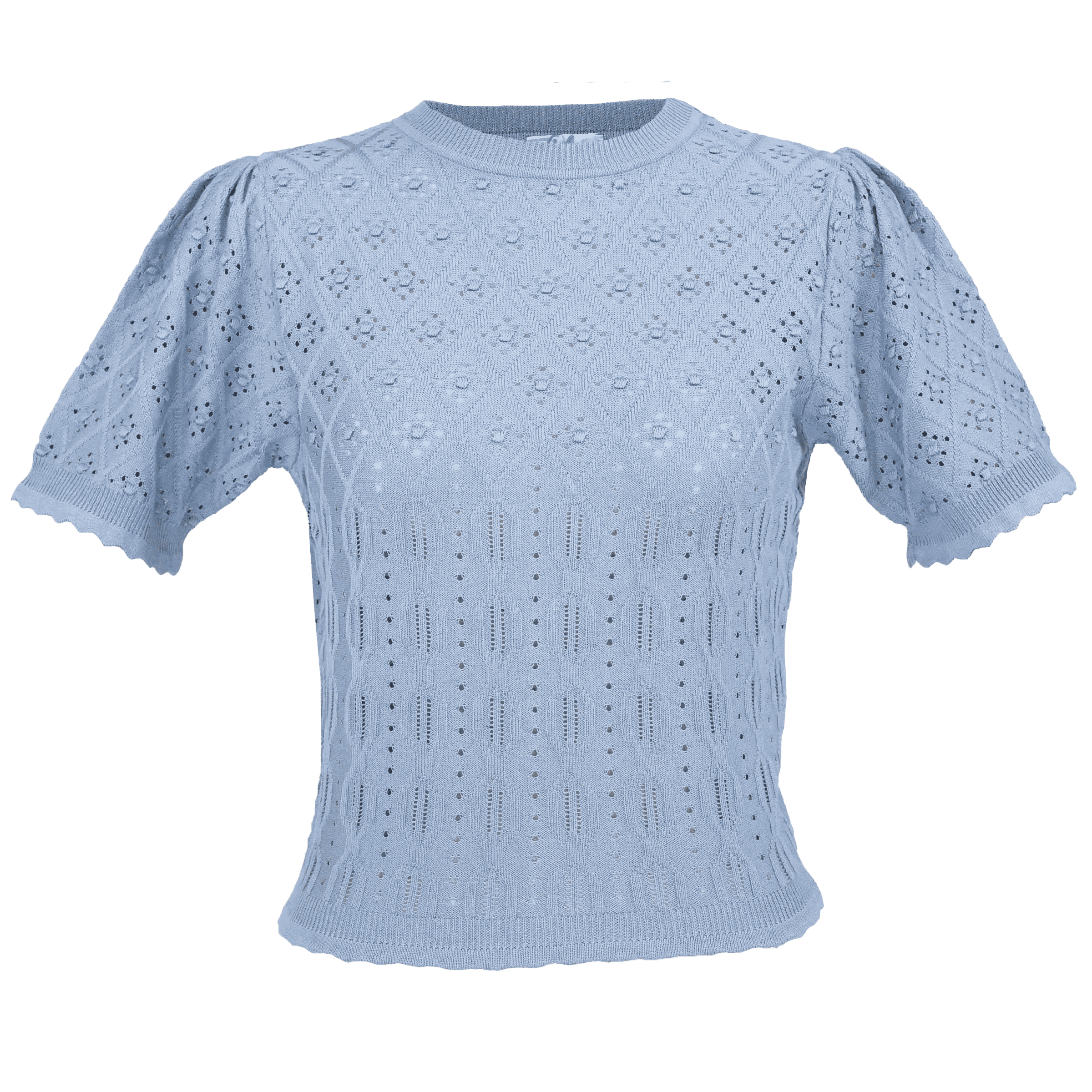 トップス TWILL FLAP SUMMER KNIT TOPS knitted_top_mabel_dusty_blue_f