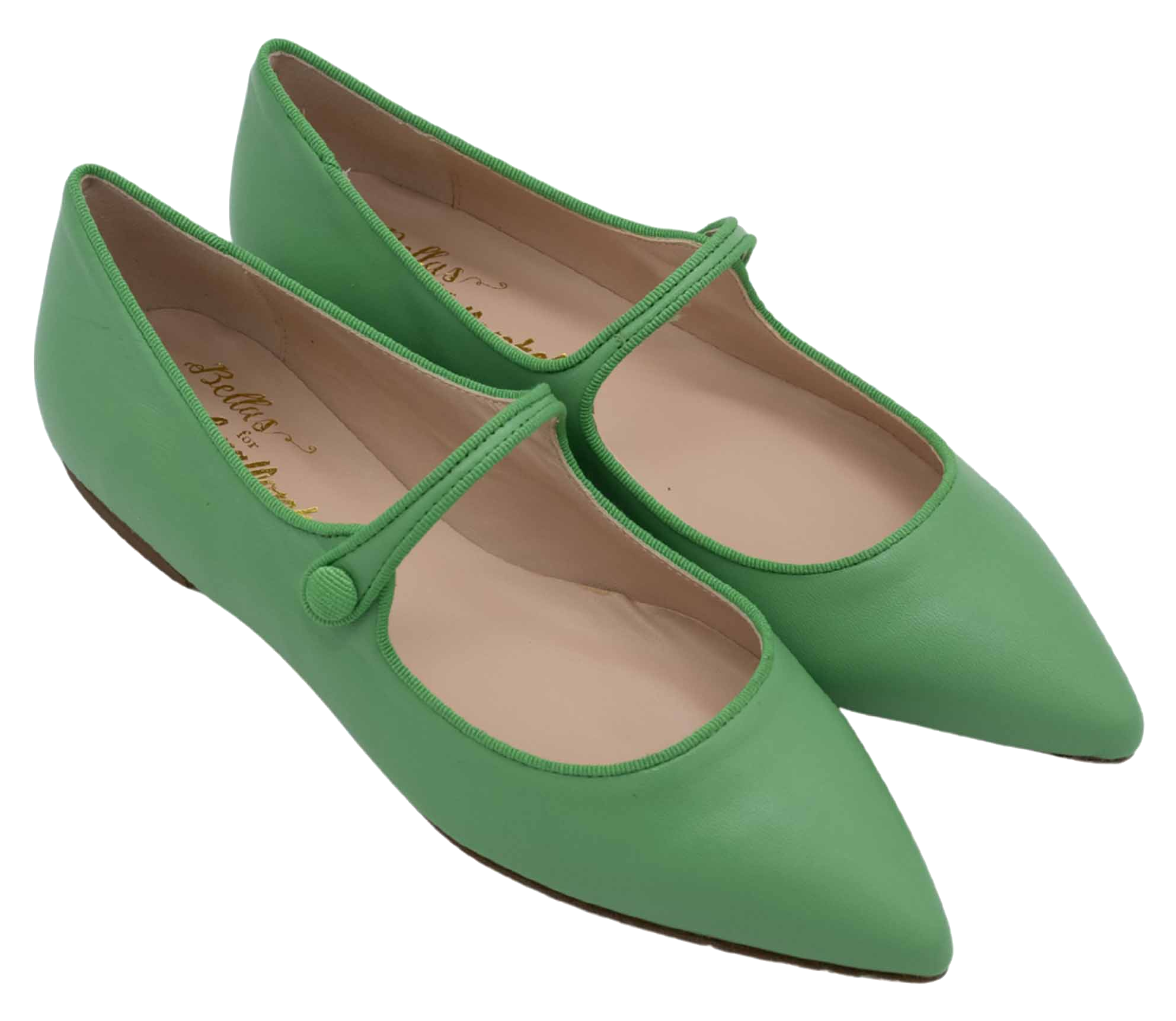 グリーンローズ 複数の蕾付き (Jane green) Mary Jane Shoes in Leather - Elegant Pointed Toe Flats by Lena Hoschek